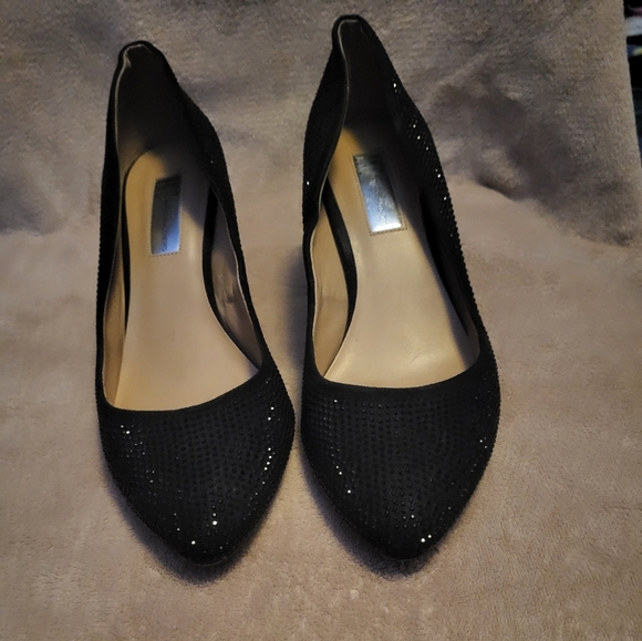 INC International Concepts Black Rhinestone Pointed Toe Heel Pumps size 8 - Picture 2 of 4